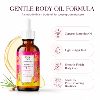 Huile corporelle de cyperus contre la repousse des poils